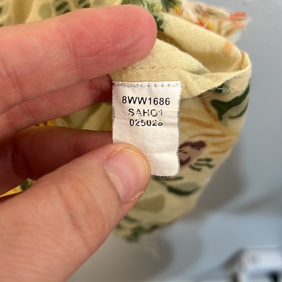 Lucky Brand semi sheer Asian print top size Large 100% cotton - Picture 8 of 9